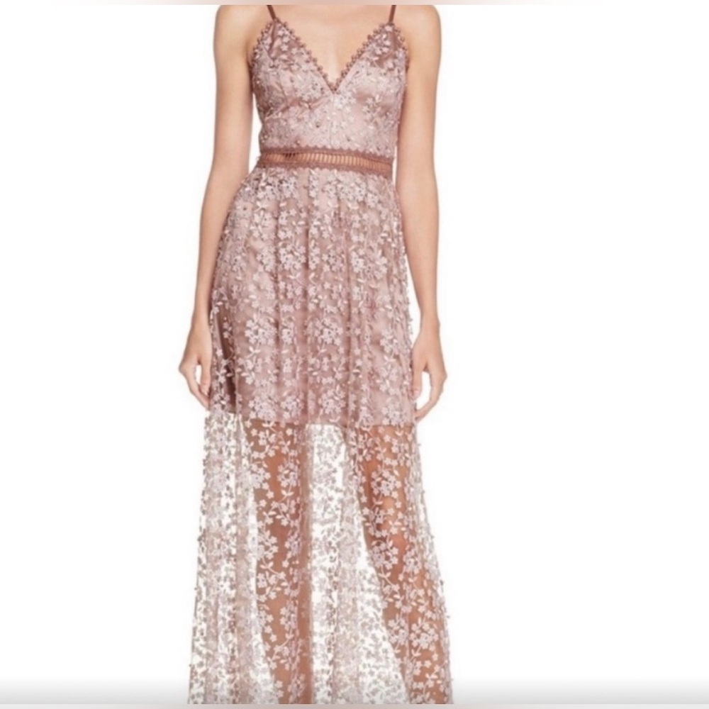 Aqua Lace Maxi Dress in Blush